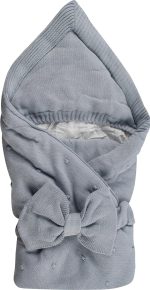 Фотография товара Конверт вязаный с бантом Luxury Baby, серый
