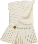 Фотография товара Шапка-шлем детская вязаная Amarobaby Pure Love Angle, размер 46-48, зимняя, с утеплителем, молочная