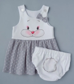 Фотография товара Платье и трусики Little Star белый, серый (86)