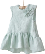 Фотография товара Платье KiDi kids без рукавов, с воланом, полынь, размер 26, рост 80-86 см