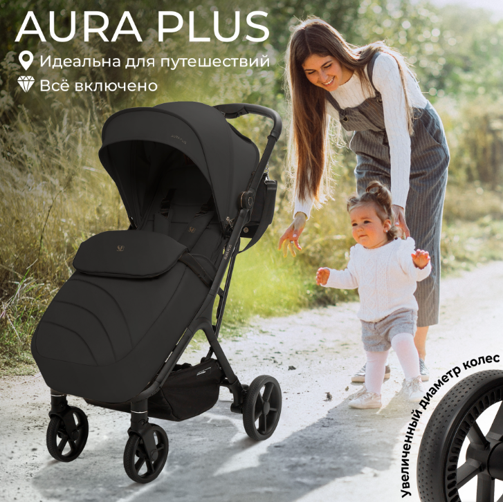 Фотография товара Прогулочная коляска Sweet Baby Aura Plus Black