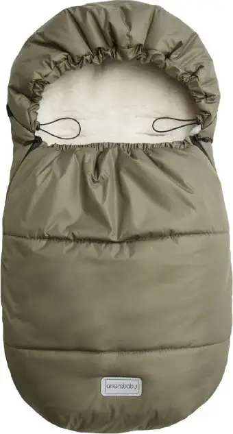 Конверт зимний меховой Amarobaby Snowy Baby, 85 см, хаки