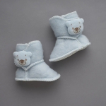 Фотография товара Пинетки на липучке меховые Little Star Мишутка голубой 10 см