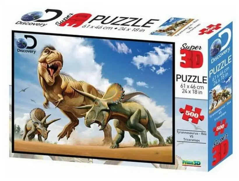 Стерео пазл Prime 3D 10329 Тираннозавр против трицератопса 500 деталей