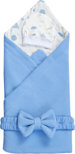 Фотография товара Комплект на выписку Luxury Baby футер с трикотажем 6 предметов, бежевый, р. 56-62, голубой