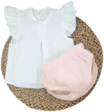 Фотография товара Комплект топ+трусики KiDi Kids, муслин, розовый персик, лето р. 24 рост 74-80 см