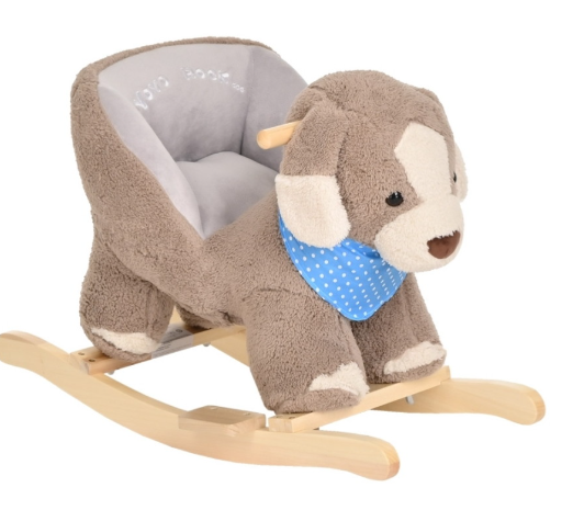 Фотография товара PITUSO Качалка (с сиденьем) Собачка, плюш.,муз.,Серый, 61*28*52см