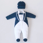 Фотография товара Комбинезон слип KiDi Гарвард с шапочкой, темно-синий 50-56 см