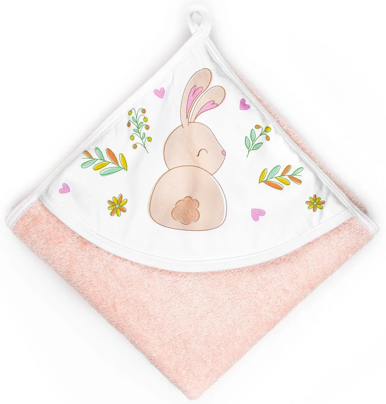 Полотенце детское с уголком AmaroBaby Wash Bear, 90х90 см, розовый