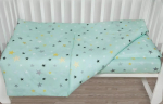 Фотография товара Комплект в кроватку 3 предмета AmaroBaby Baby Boom Россыпь звёзд, мята, бязь