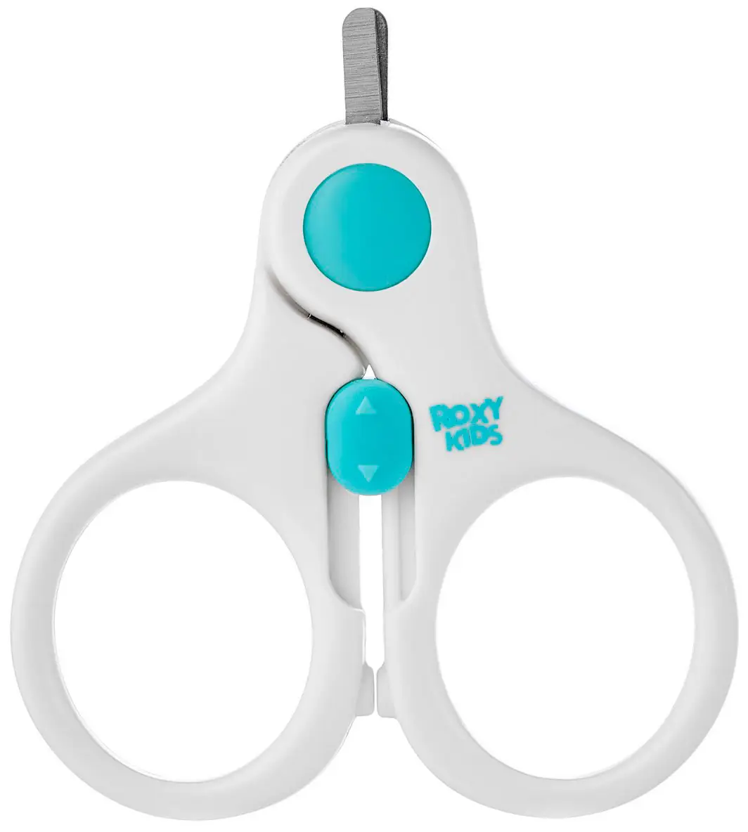 Маникюрные ножницы для новорожденных с замочком ROXY KIDS голубой