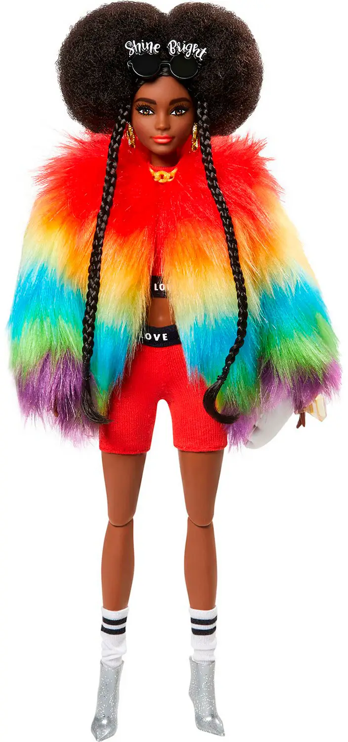 Кукла Barbie Extra в радужном пальто, 30 см, GVR04