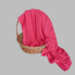 Фотография товара Плед вязаный Little Star Ажурный хлопок малиновый 90х90 см