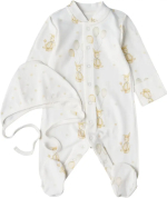 Фотография товара Комбинезон с чепчиком Зайчики с шариками Little Star, р. 68, интерлок, крем