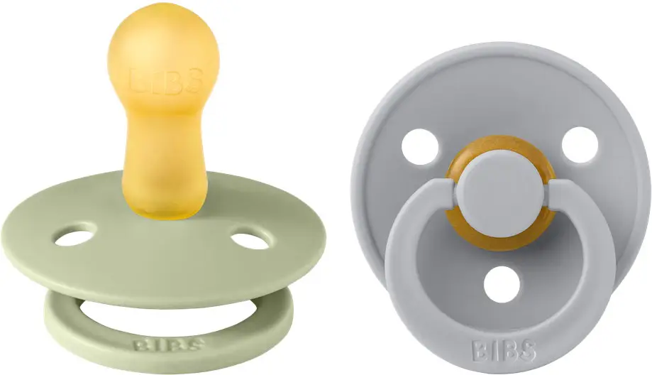 Набор пустышек латексных BIBS Colour, 2 шт, Sage/Cloud, 6+ мес