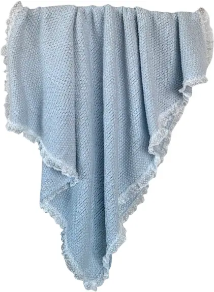 Плед вязаный Little Star Амелия голубой меланж 74х84 см