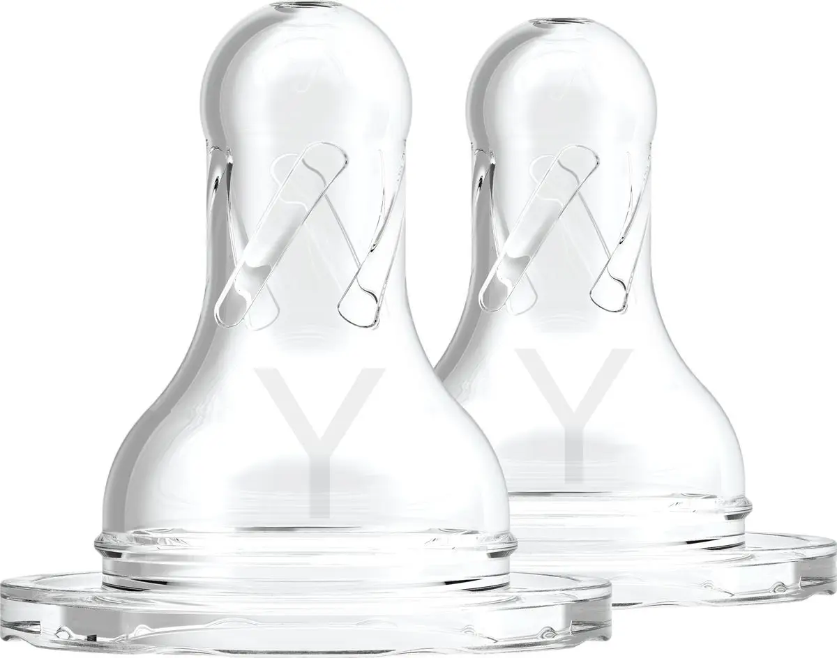 Соска для бутылочек Dr. Brown's, с Y-разрезом, с узким горлышком, для густых жидкостей, соков с мякотью, жидких каш 9m+ 2 шттуки