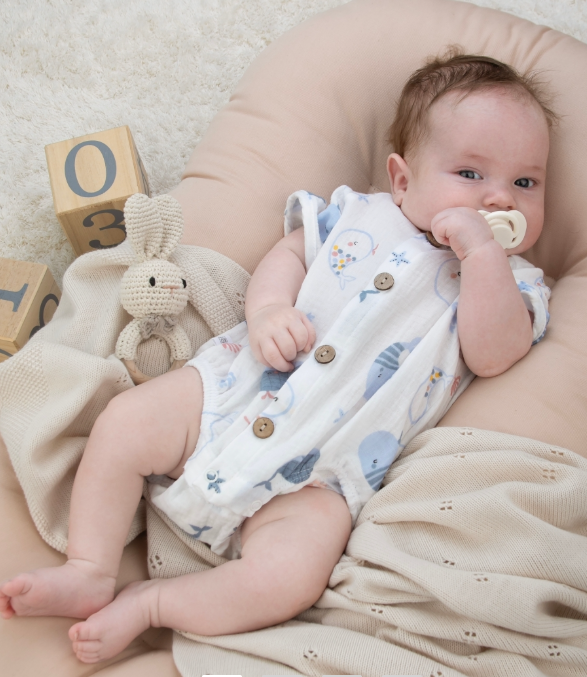 Фотография товара Боди с коротким рукавом new "Муслин", кит (р. 20 (рост 62-68 см))