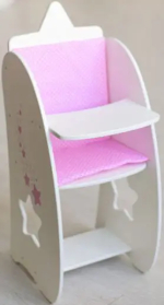 Фотография товара Стульчик для кормления с мягким сиденьем ПК Лидер Diamond star белый