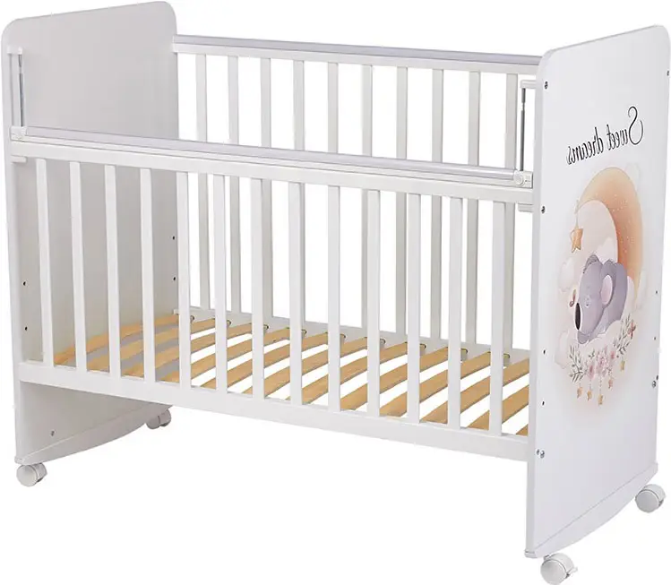 Кроватка детская Фея 702 Коала на облачке, белая