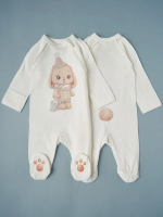 Фотография товара Комбинезон Little Star на молнии Зайка - Циркач интерлок крем 68 3-6 мес
