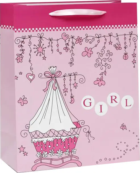 Пакет ламинированный, 26x32x12 см, розовый, 4704213