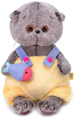 Мягкая игрушка Budi Basa Кот Басик baby в меховом комбинезоне 20 см