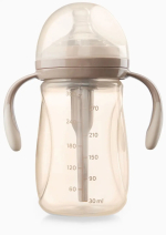 Фотография товара Бутылочка с ручками и силиконовой соской 300 мл, milky