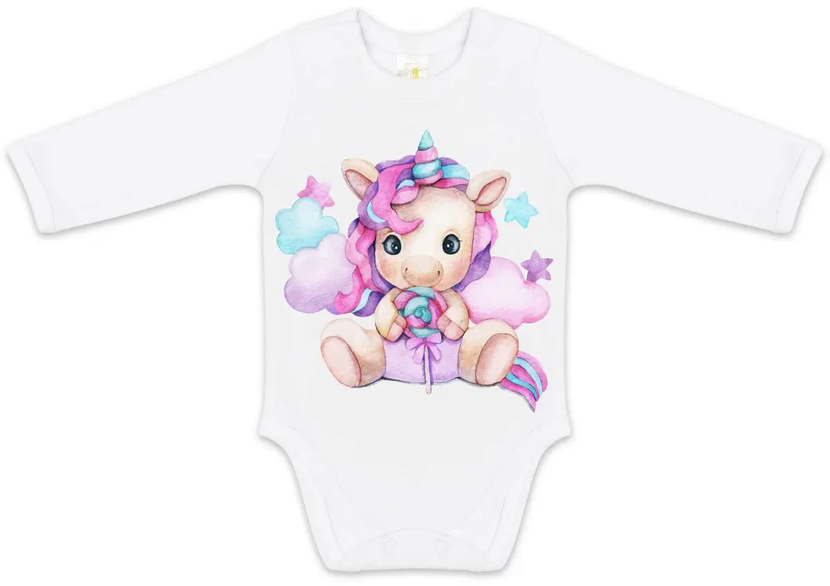 Боди с длинным рукавом Luxury Baby Единорожка белый 68