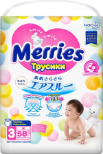 Трусики Merries 58 штук М 6-11 кг
