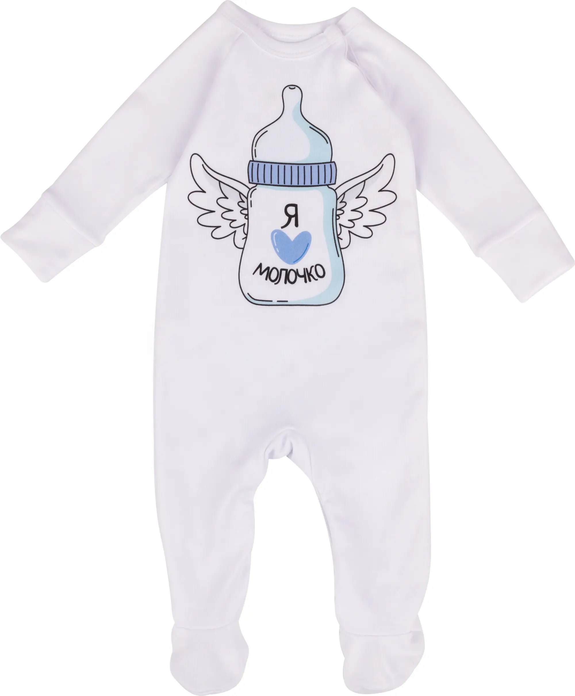 Комбинезон Little Star Я люблю молочко 74 белый