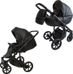 Фотография товара Коляска детская Peppy Mako 2 в 1 черная кожа