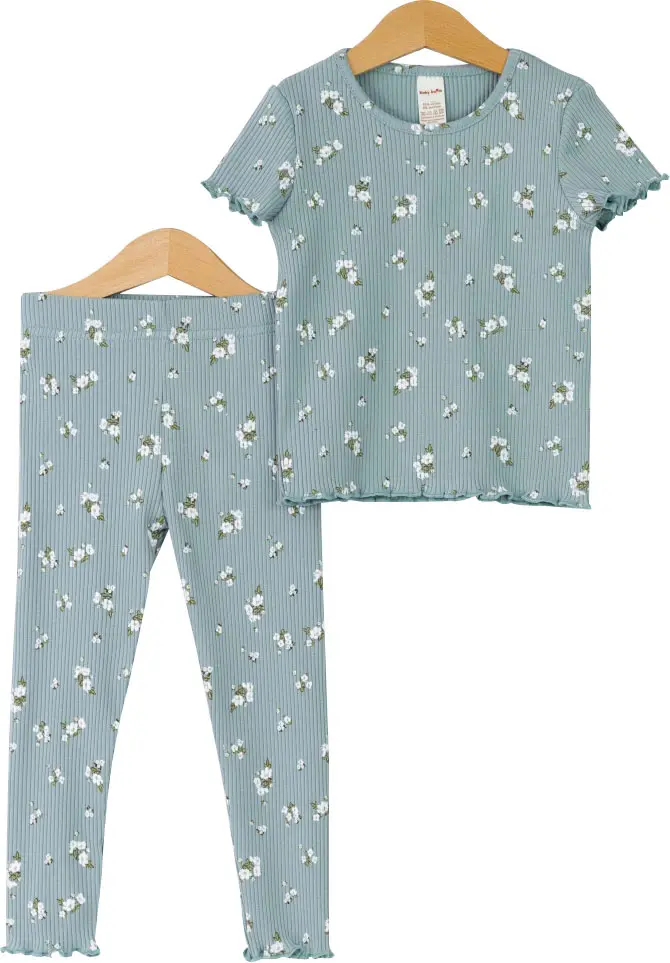 Детский комплект футболка и леггинсы с цветочками, лапша, р. 104, КД456/8-К