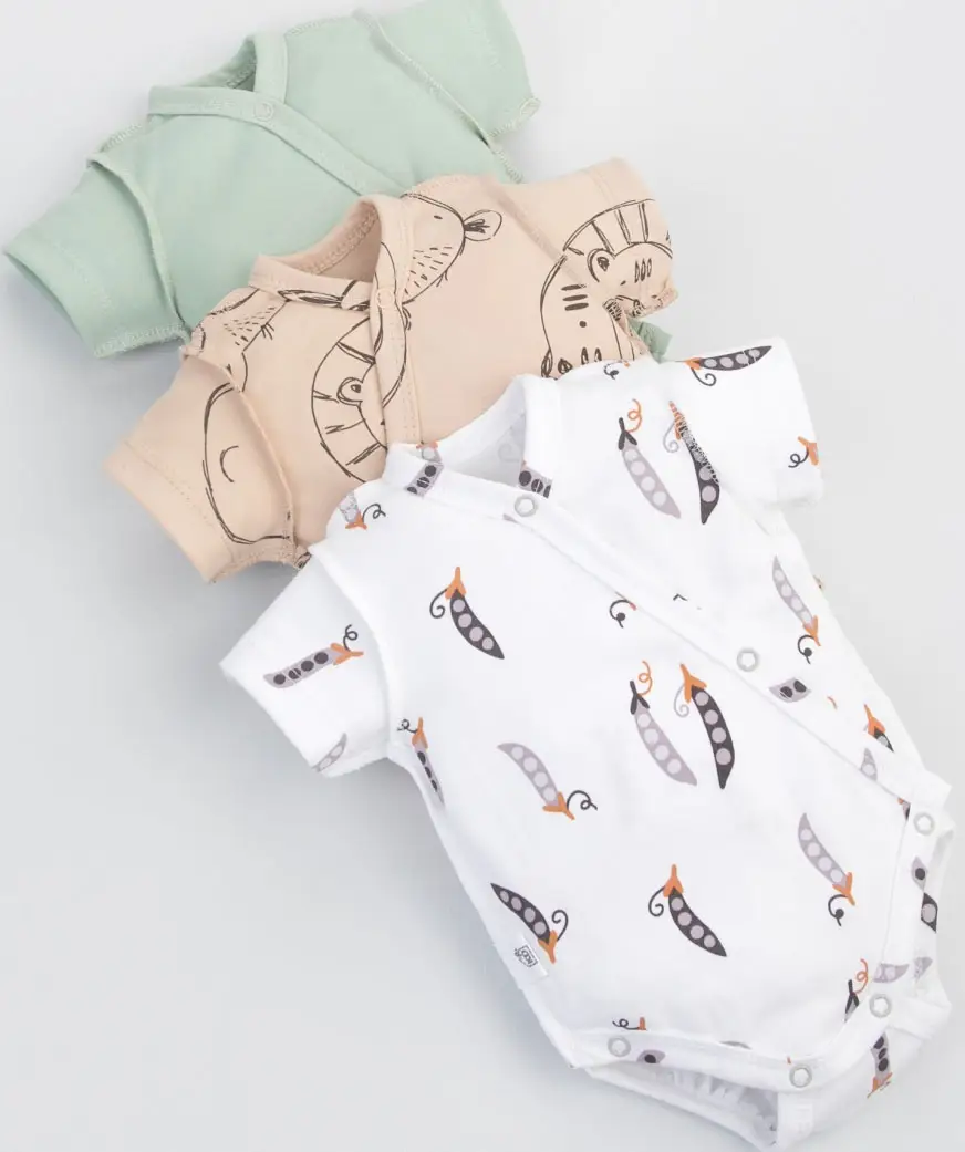 Боди с коротким рукавом KiDi kids "Крошки Горошки", 3шт/уп, р.18