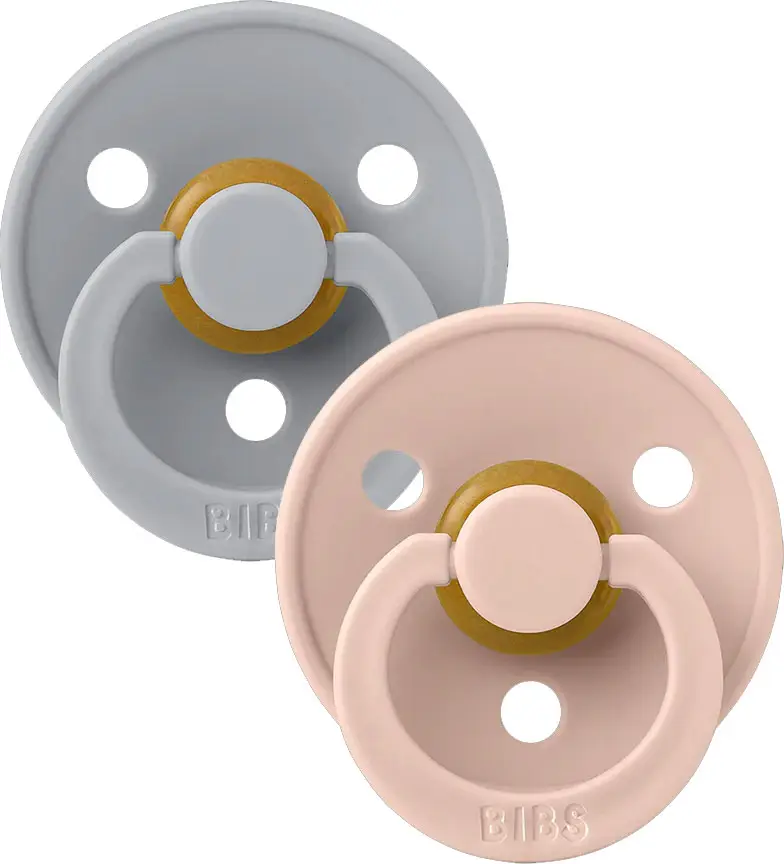 Набор пустышек латексных Bibs Colour, Cloud/Blush, от 6 месяцев, 2 шт