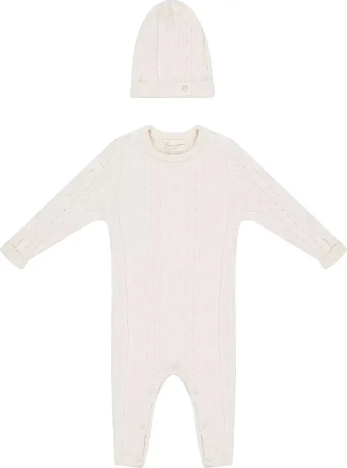 Комбинезон и шапка Наследник Выжанова, натуральный, р.0-3 мес