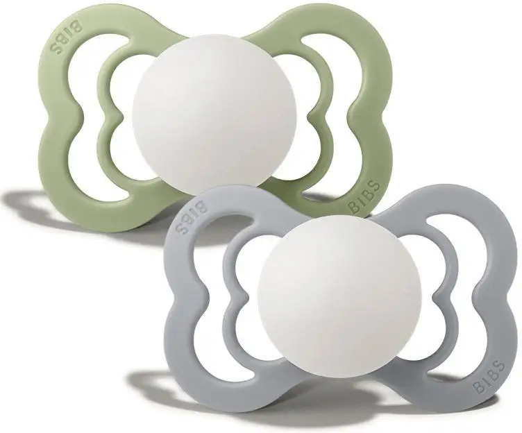 Набор пустышек Bibs Supreme Silicone Sage Glow, Cloud Glow 0-6 месяцев