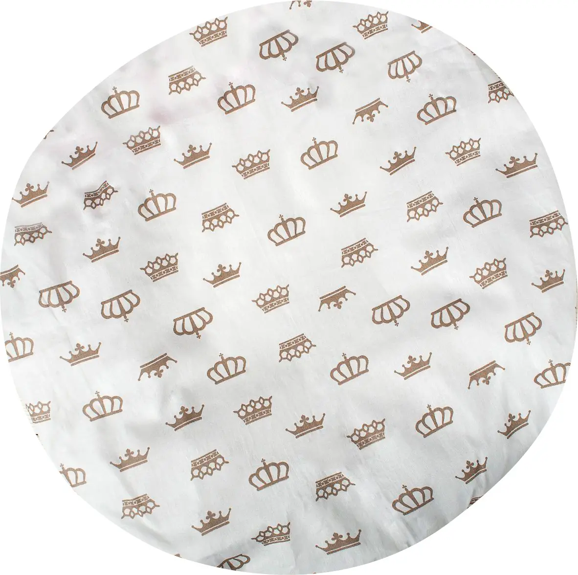 Простыня AmaroBaby на резинке круглая Короны кофе бязь 75х75х12 см