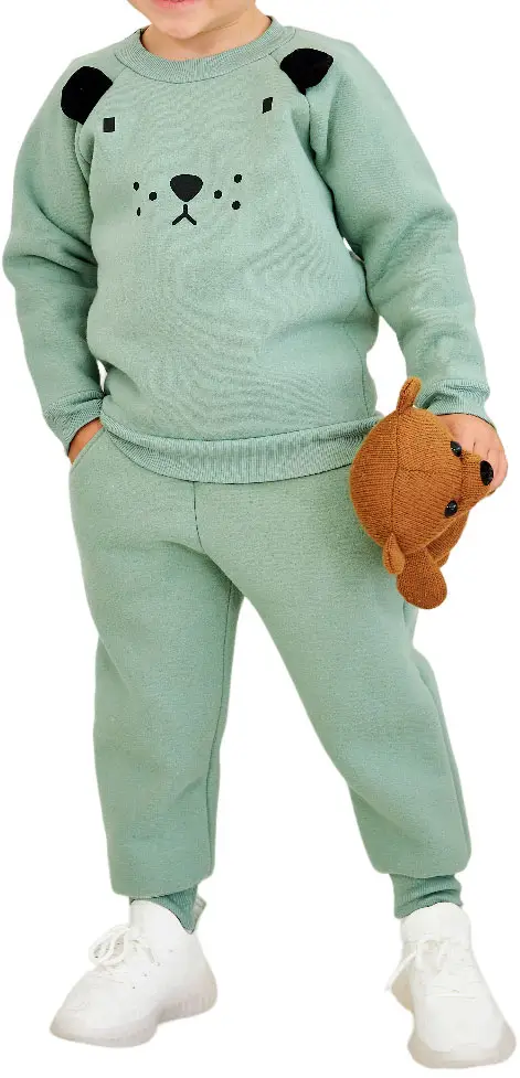 Костюм футер мишка Осьминожка 28/98 мята