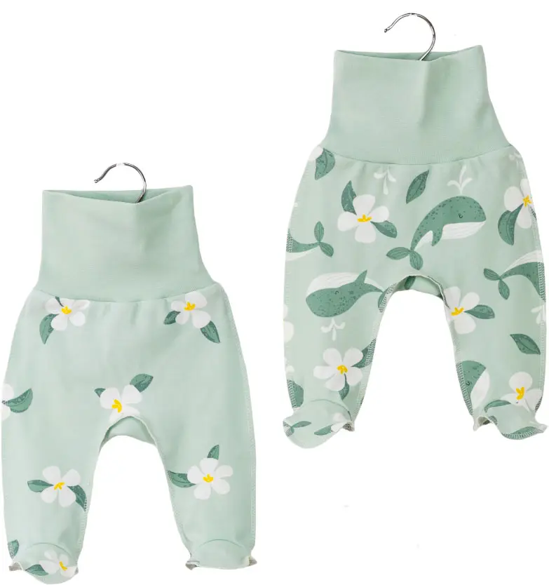 Комплект Baby boom из 2-х ползунков киты-цветы 56