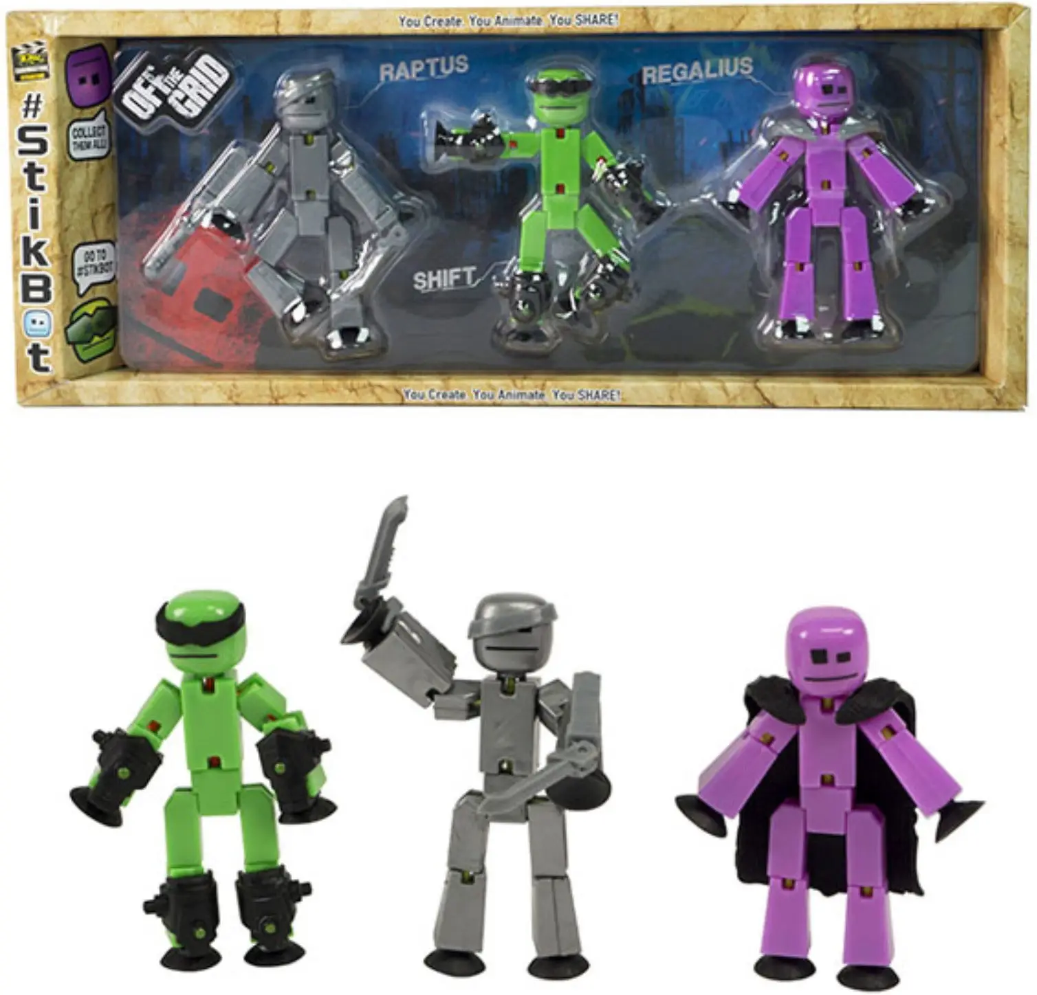 Фигурки StikBot Off the Grid, Raptus 3 штуки