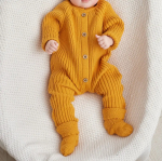 Фотография товара Вязаный комплект Luxury Baby, р. 56-62, лапша, 3 предмета, горчичный