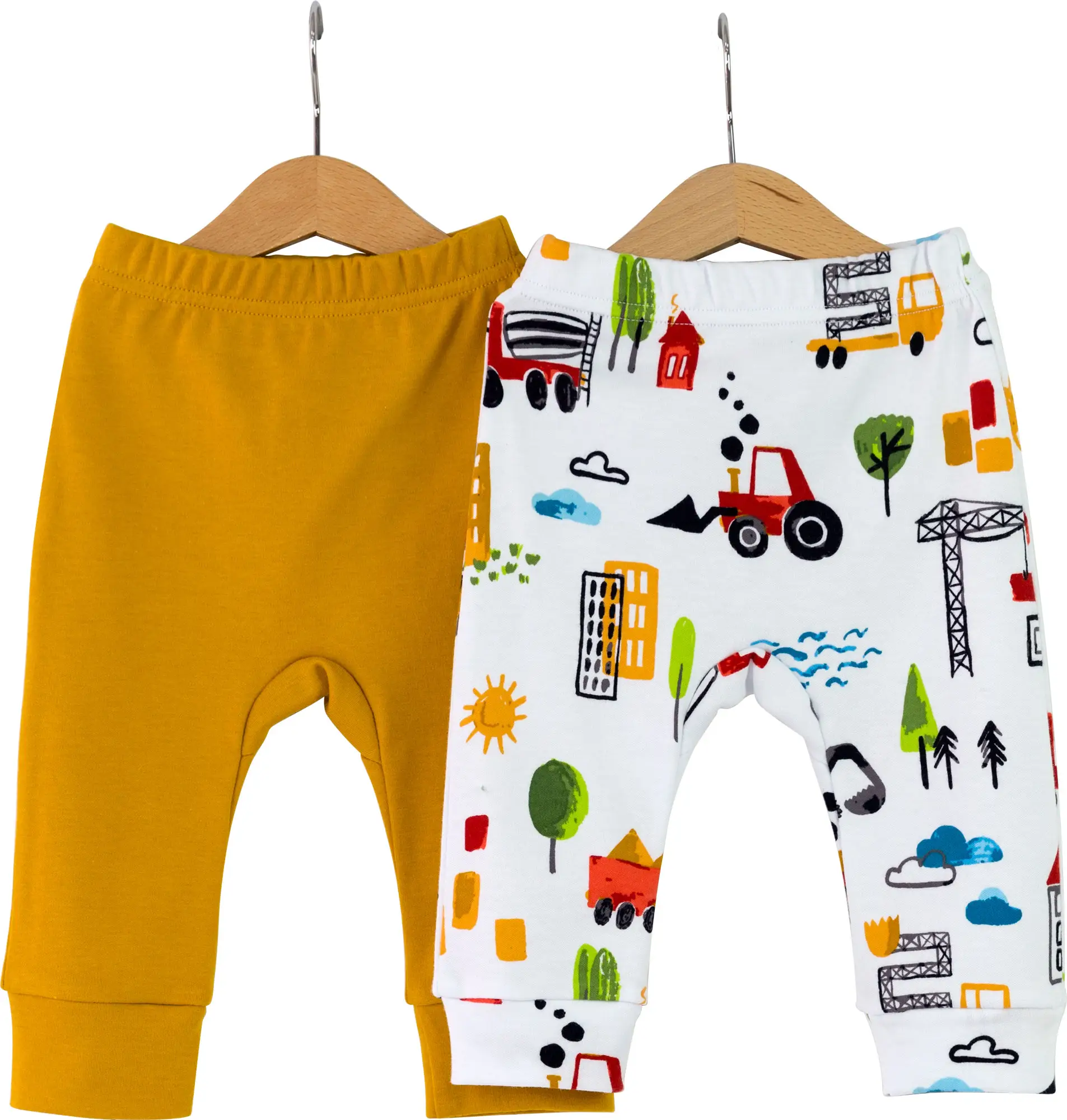 Комплект из 2-х брюк Baby Boom Техника, горчица 80