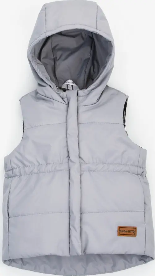Безрукавка KiDi kids детская утепленная "Жилет Кантри", серый, р.22