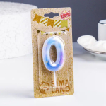 Свеча Страна Карнавалия в торт на шпажке Звездопад цифра 0, 5,5 см