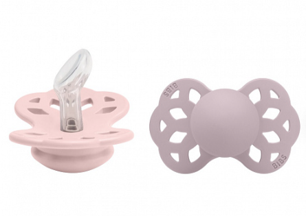 Фотография товара Набор пустышек силиконовых BIBS Infinity Anatomical, 2 шт. - Blossom/Dusky Lilac, 0+ мес.