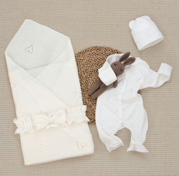 Фотография товара Комплект на выписку 4 предмета "Новый Юный Джентльмен.Плед", серый, лето (р. 16 (рост 50-56 см))