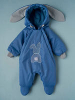 Фотография товара Комбез осенний на 2 молниях Little Star Зайчик с хвостиком мембрана, синий 62