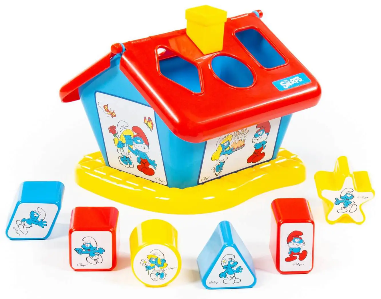 Логический домик Смурфики с 6 кубиками №1