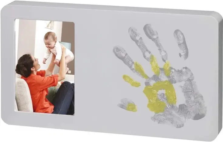 Рамочка с цветными отпечатками Ты и я Baby Art, серая
